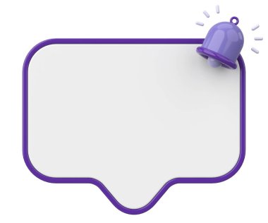 Üç boyutlu uyarı kutusu. 3B illüstrasyon.