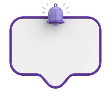 Üç boyutlu uyarı kutusu. 3B illüstrasyon.