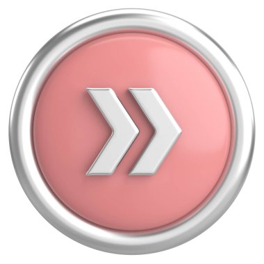 Sonraki düğme. Devam et düğmesi. 3B illüstrasyon.