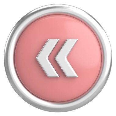 Önceki düğme. Arka düğme. 3B illüstrasyon.