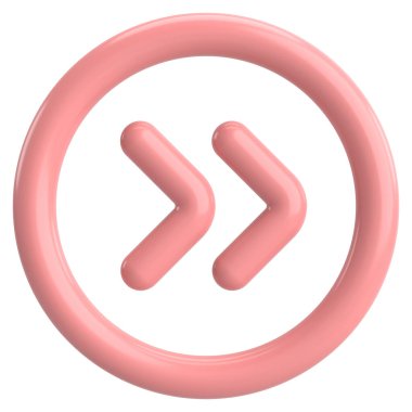 Sonraki düğme. Devam et düğmesi. 3B illüstrasyon.