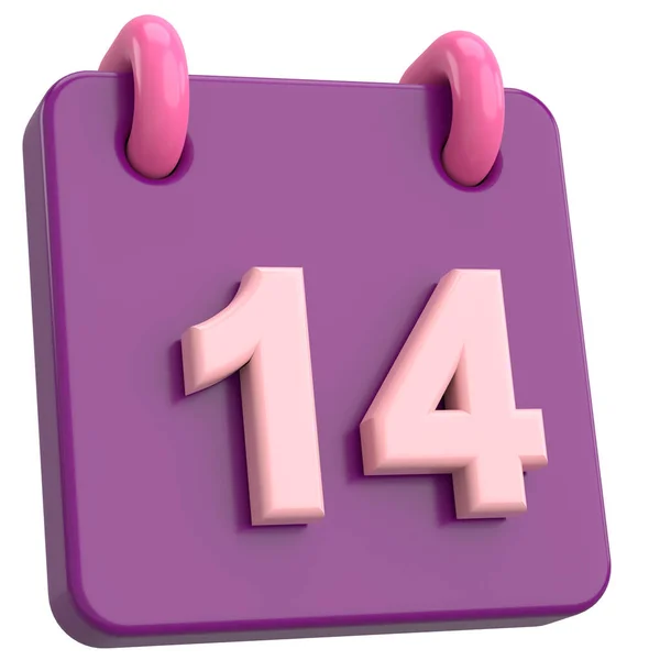 14E Veertiende Dag Van Maand Kalender Illustratie — Stockfoto