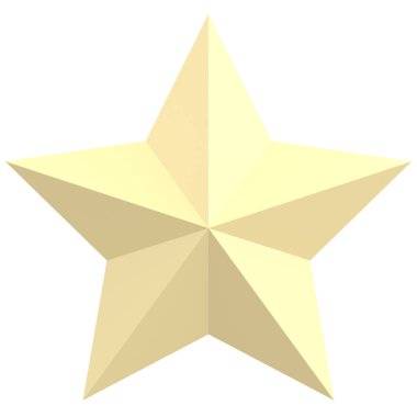 Üç boyutlu yıldız. Yıldız şeklinde. 3B illüstrasyon.