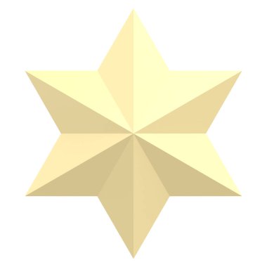 Üç boyutlu yıldız. Yıldız şeklinde. 3B illüstrasyon.