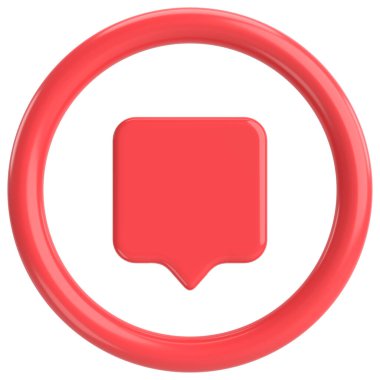 Yorum düğmesi. Sohbet düğmesi. 3B illüstrasyon.