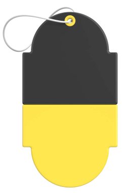 Kara Cuma etiketi. Satış afişi. 3B illüstrasyon.