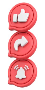 Ortak abonelik simgesi gibi. 3B illüstrasyon.