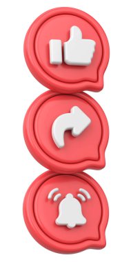 Ortak abonelik simgesi gibi. 3B illüstrasyon.