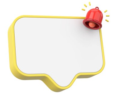 Üç boyutlu uyarı kutusu. 3B illüstrasyon.