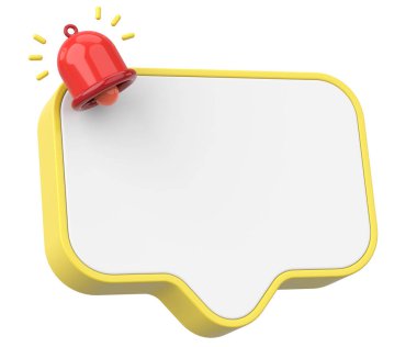 Üç boyutlu uyarı kutusu. 3B illüstrasyon.