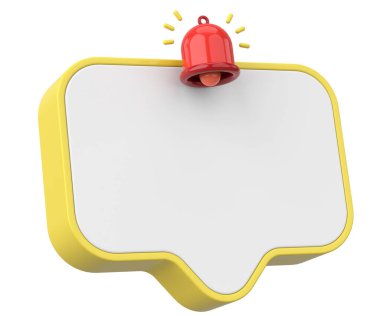 Üç boyutlu uyarı kutusu. 3B illüstrasyon.