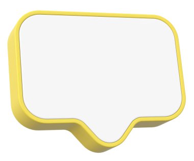 Konuşma balonu. Mesaj kutusu. 3B illüstrasyon.