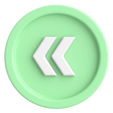 Önceki düğme. Arka düğme. 3B illüstrasyon.