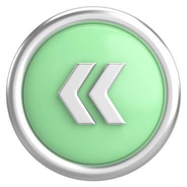 Önceki düğme. Arka düğme. 3B illüstrasyon.