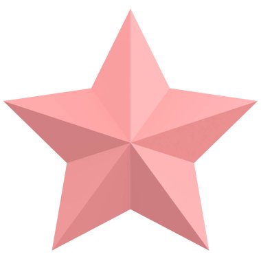 Üç boyutlu yıldız. Yıldız şeklinde. 3B illüstrasyon.