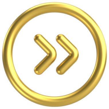 Sonraki düğme. Devam et düğmesi. 3B illüstrasyon.