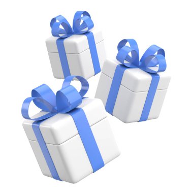 Üç boyutlu hediye kutusu. 3B illüstrasyon.