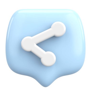 Simgeyi paylaş. Paylaş düğmesi. 3B illüstrasyon.