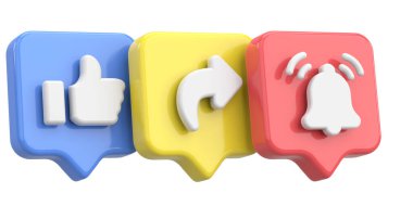 Ortak abonelik simgesi gibi. 3B illüstrasyon.