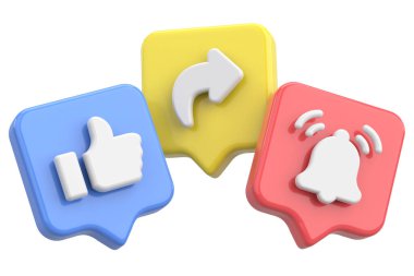 Ortak abonelik simgesi gibi. 3B illüstrasyon.