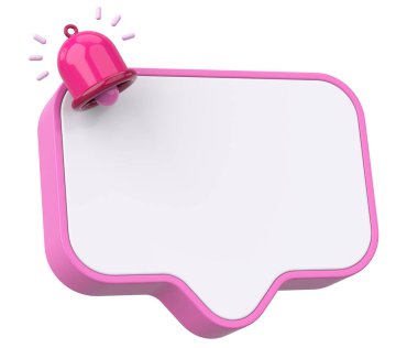 Üç boyutlu uyarı kutusu. 3B illüstrasyon.