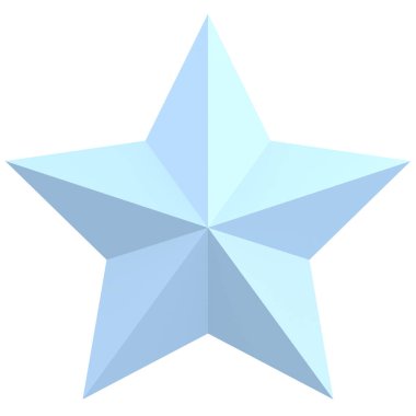 Üç boyutlu yıldız. Yıldız şeklinde. 3B illüstrasyon.