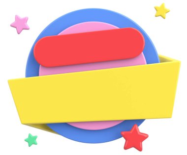 Satış afişi. 3 boyutlu pankart tasarımı. 3B illüstrasyon.