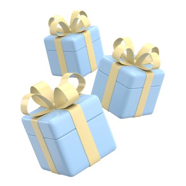 Üç boyutlu hediye kutusu. 3B illüstrasyon.