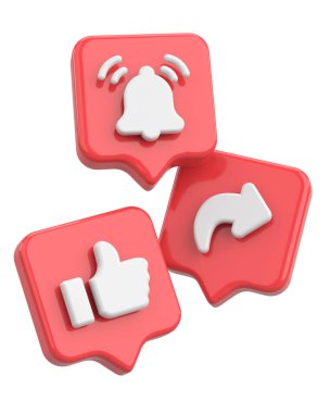 Ortak abonelik simgesi gibi. 3B illüstrasyon.