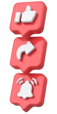 Ortak abonelik simgesi gibi. 3B illüstrasyon.