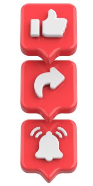 Ortak abonelik simgesi gibi. 3B illüstrasyon.