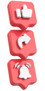 Ortak abonelik simgesi gibi. 3B illüstrasyon.