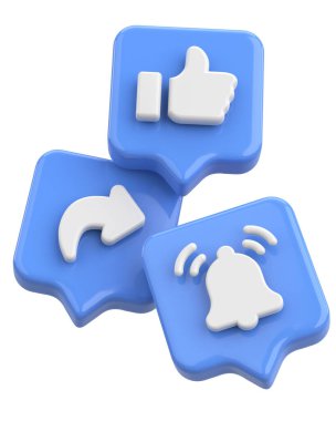 Ortak abonelik simgesi gibi. 3B illüstrasyon.