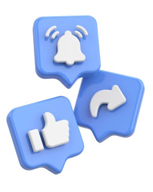 Ortak abonelik simgesi gibi. 3B illüstrasyon.