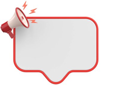 Magafonlu Bildiri Kutusu. 3B Görüntü.