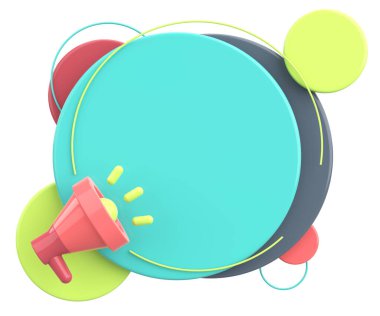 Satış afişi. 3 boyutlu pankart tasarımı. 3B illüstrasyon.