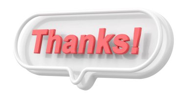 Teşekkür ederim. Kelime ve deyim. 3B illüstrasyon.