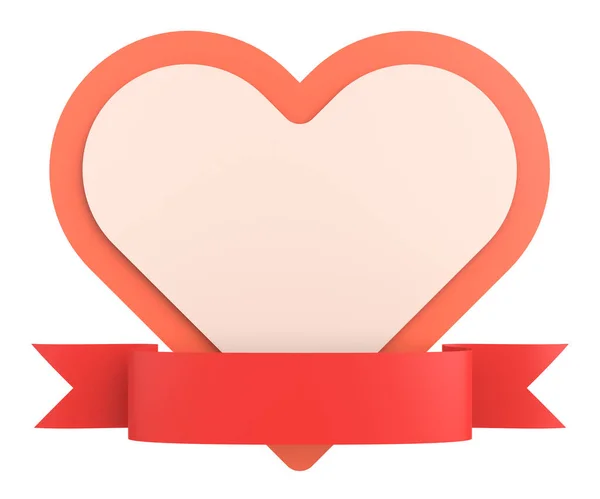 3D valentine card. Valentine banner. 3D illustration.