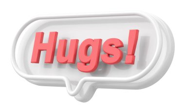 Sarılalım. Kelime ve deyim. 3B illüstrasyon.