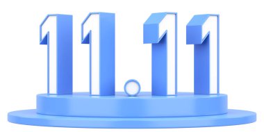 11: 11 indirimi. Kasım satışı. 3B illüstrasyon.