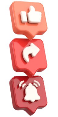 Ortak abonelik simgesi gibi. 3B illüstrasyon.