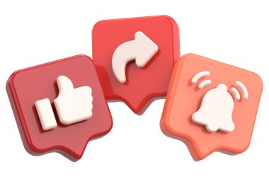 Ortak abonelik simgesi gibi. 3B illüstrasyon.