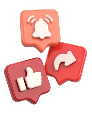 Ortak abonelik simgesi gibi. 3B illüstrasyon.