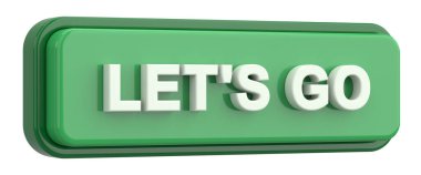 Hadi düğme. Düğmelerimizi ilikleyelim. 3B illüstrasyon.