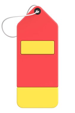 İndirimli etiket. Satış afişi. 3B illüstrasyon.