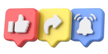 Ortak abonelik simgesi gibi. 3B illüstrasyon.