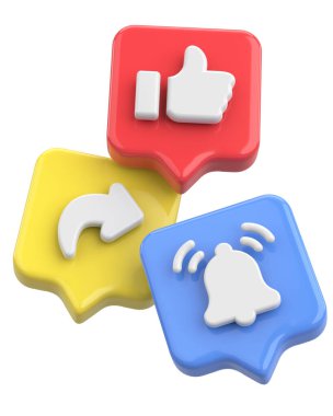 Ortak abonelik simgesi gibi. 3B illüstrasyon.