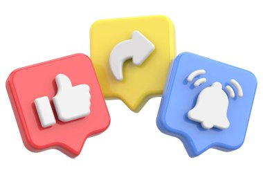 Ortak abonelik simgesi gibi. 3B illüstrasyon.