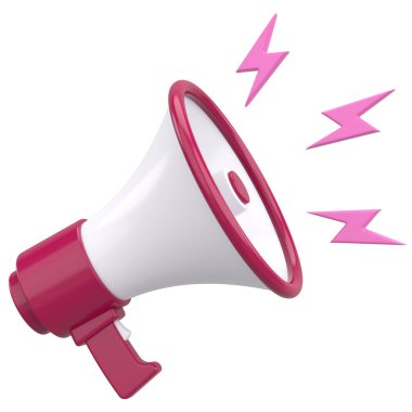 Magafonlu Bildiri Kutusu. 3B Görüntü.