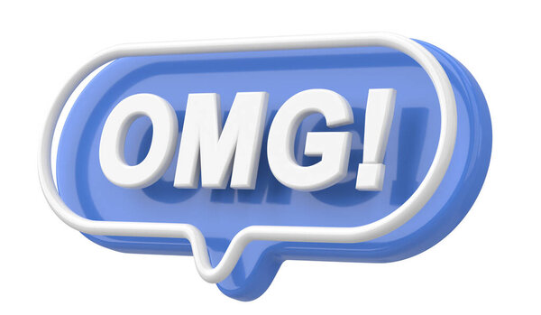 OMG. Oh My God, Word and Phrase. 3D illustration.